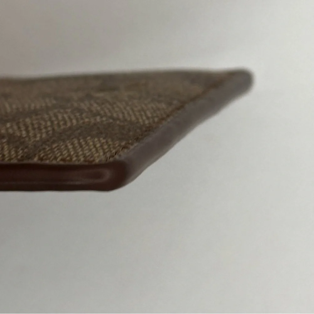 Coach Signature Brown and Tan Card Holder - Picture 6 of 11